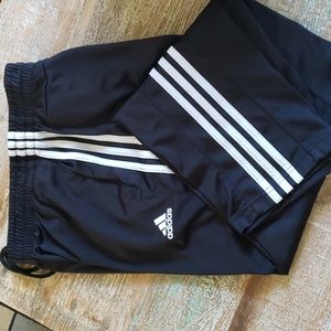 ADIDAS Black 3 Stripe Training Joggers Pants. WMN'S SZ.L (12-14)